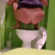 A woman squats over a toilet, takes a hard chunky shit and then wipes her ass. Finished product shown in toilet bowl. Over 2 minutes.